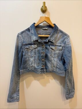 Mavi Rosie Cropped Light Wash Denim Jacket